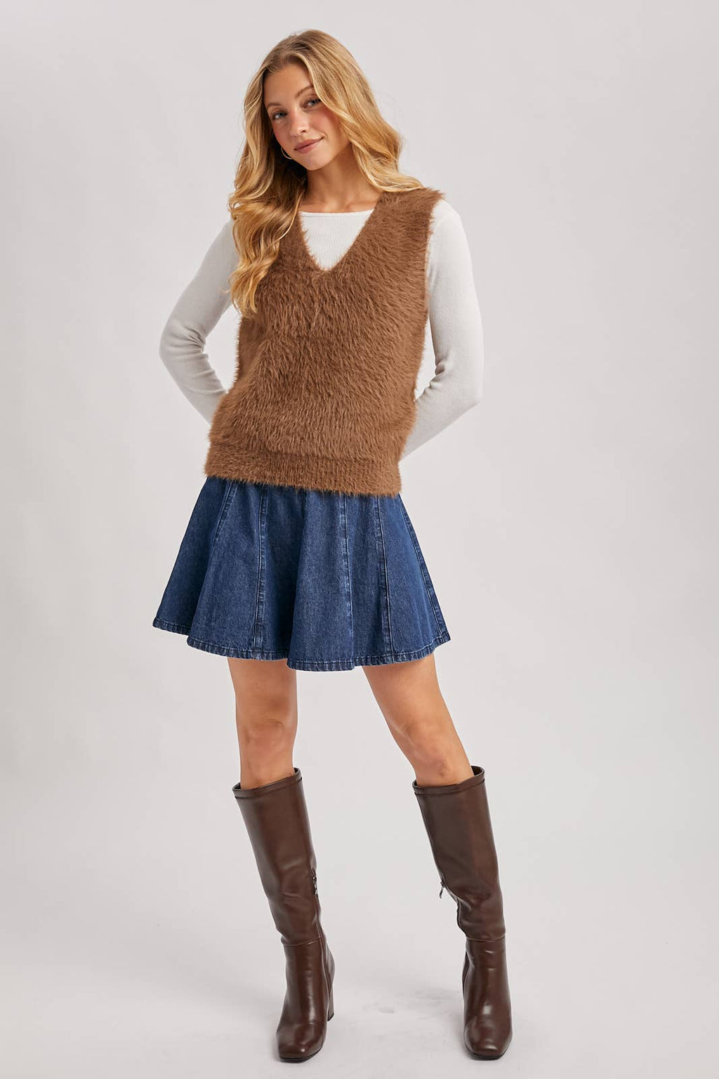 DENIM A-LINE FLARE
