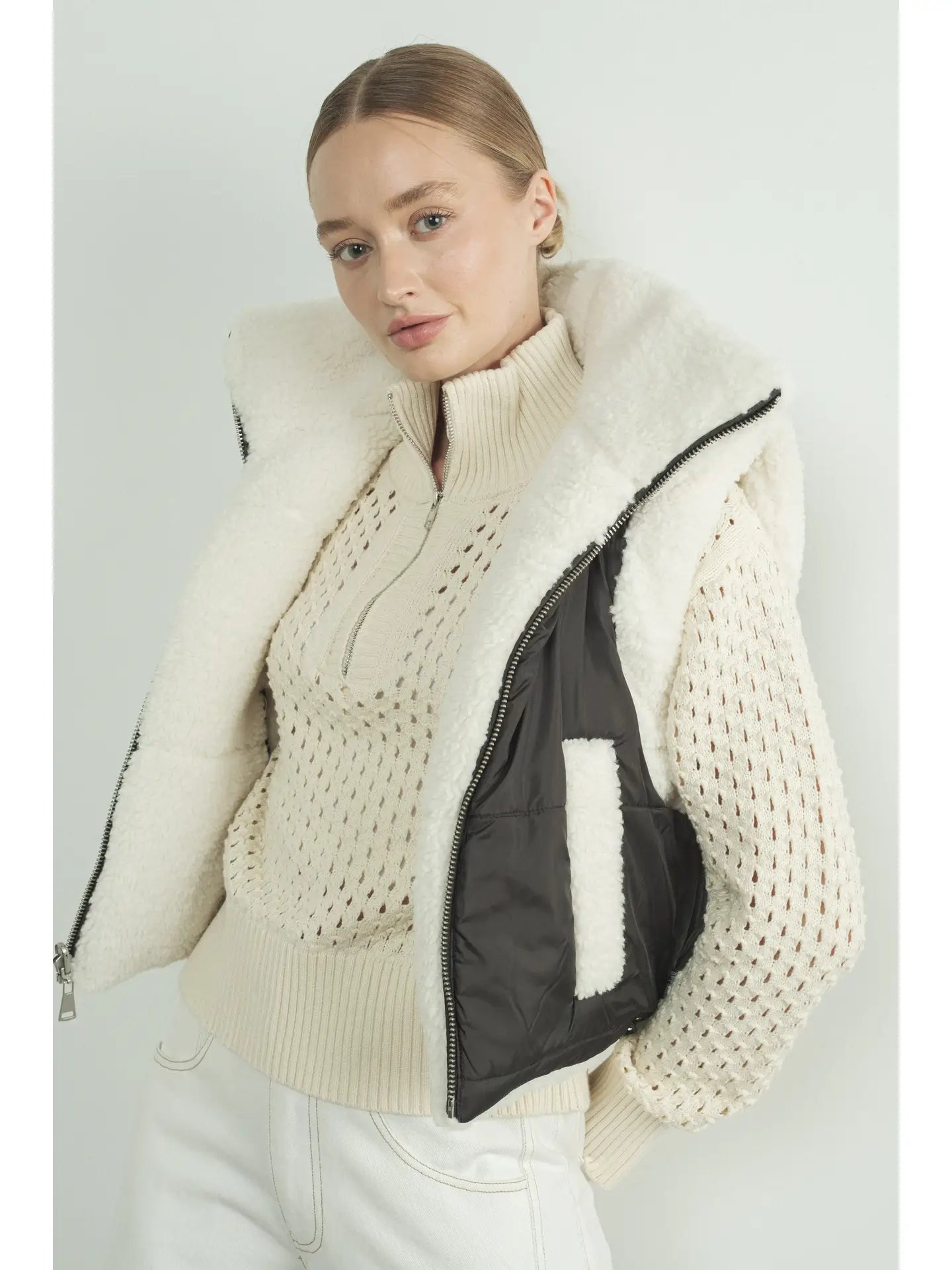 Holiday Reversible Sherpa Cozy Vest