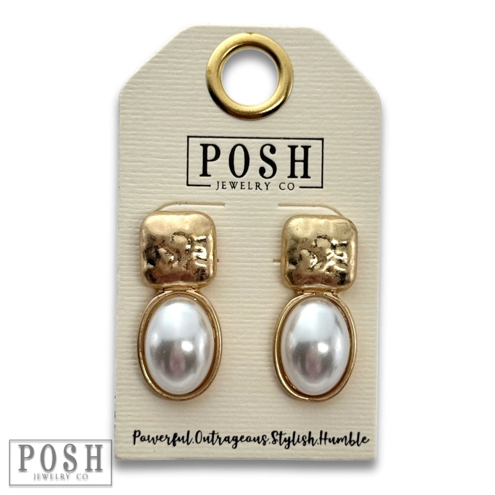 Oval Bead Post Earring