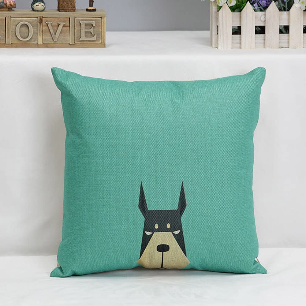 Cartoon Dog Pillow- Doberman 18x18