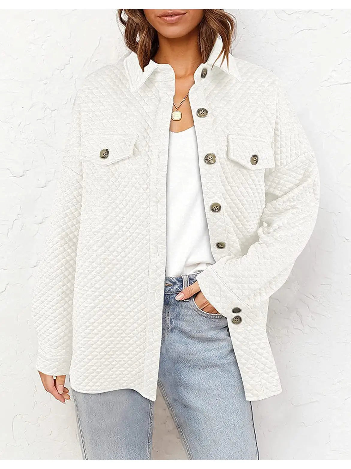 Textured Button Front Jacket
