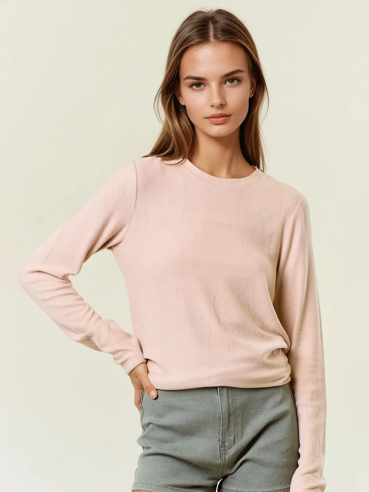 Round Neck Soft Knit Top