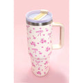 40oz Stainless Steel Tumbler Pink Bow