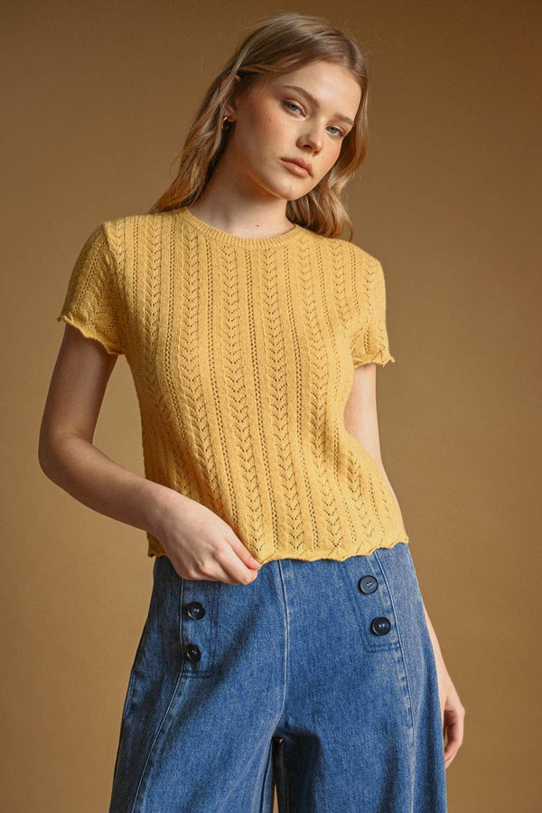 Chamomile Pointelle Top