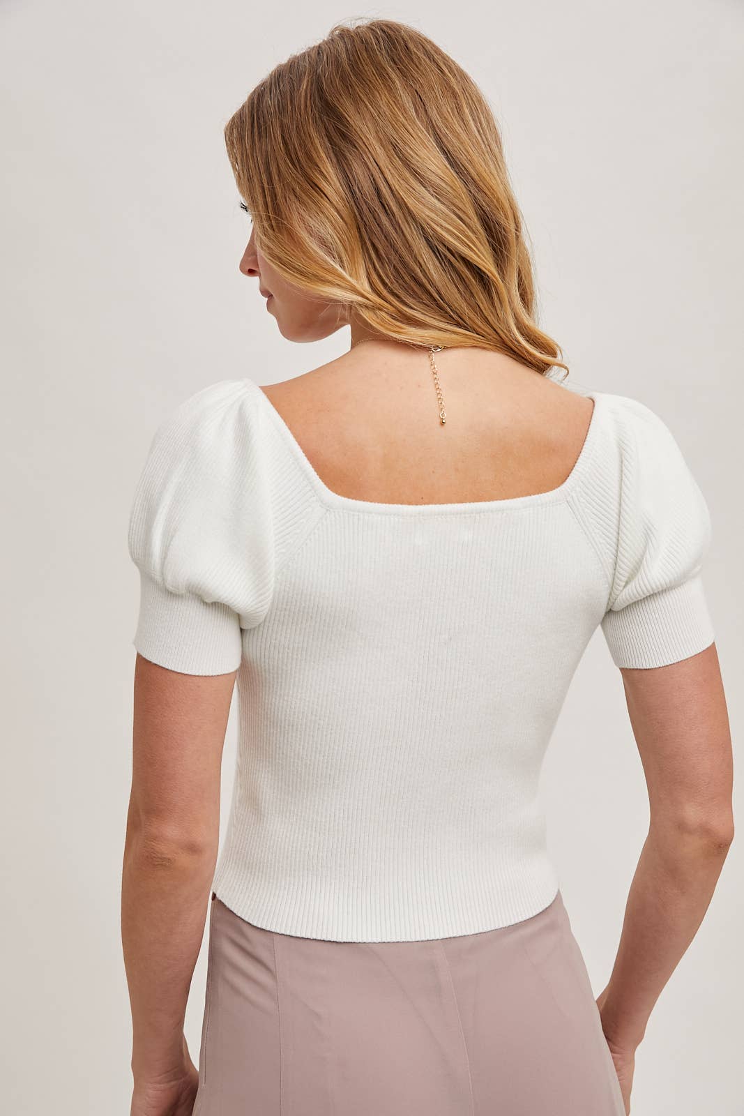 Square Neck Puff Sleeve Top