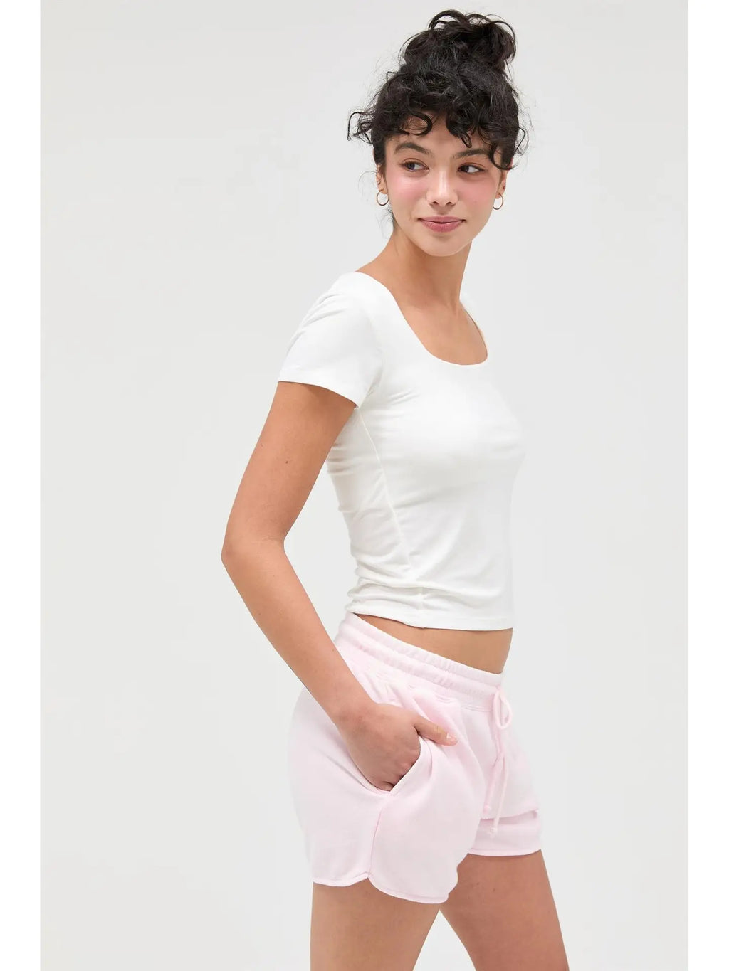 Square Neck Basic White Tee