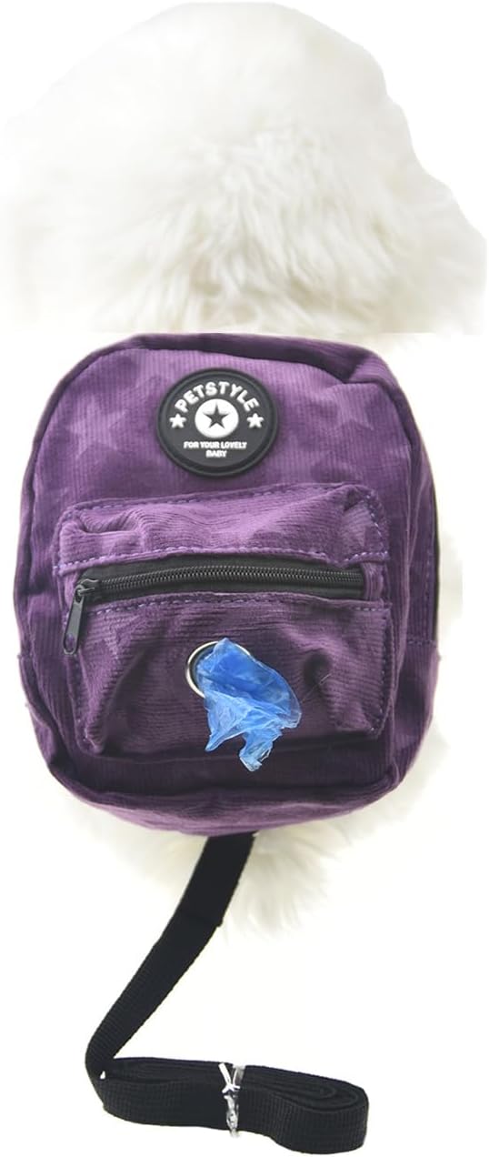 Adventure Pup Corduroy Backpack Harness – Purple