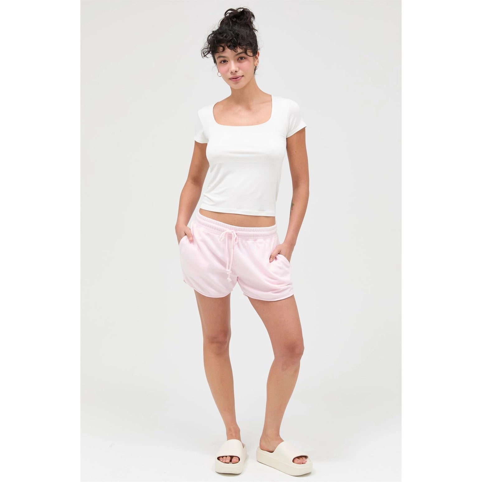 Square Neck Basic White Tee