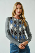 Argyle Sweater Cardigan