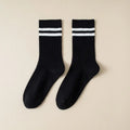 Stripe Half Crew Cotton Socks