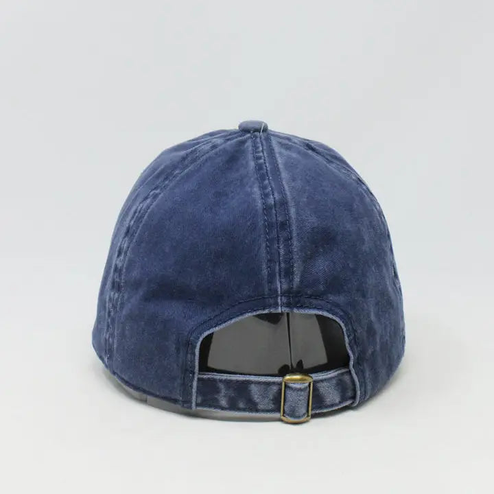 Vintage Washed Baseball Cap Anchor Embroidery