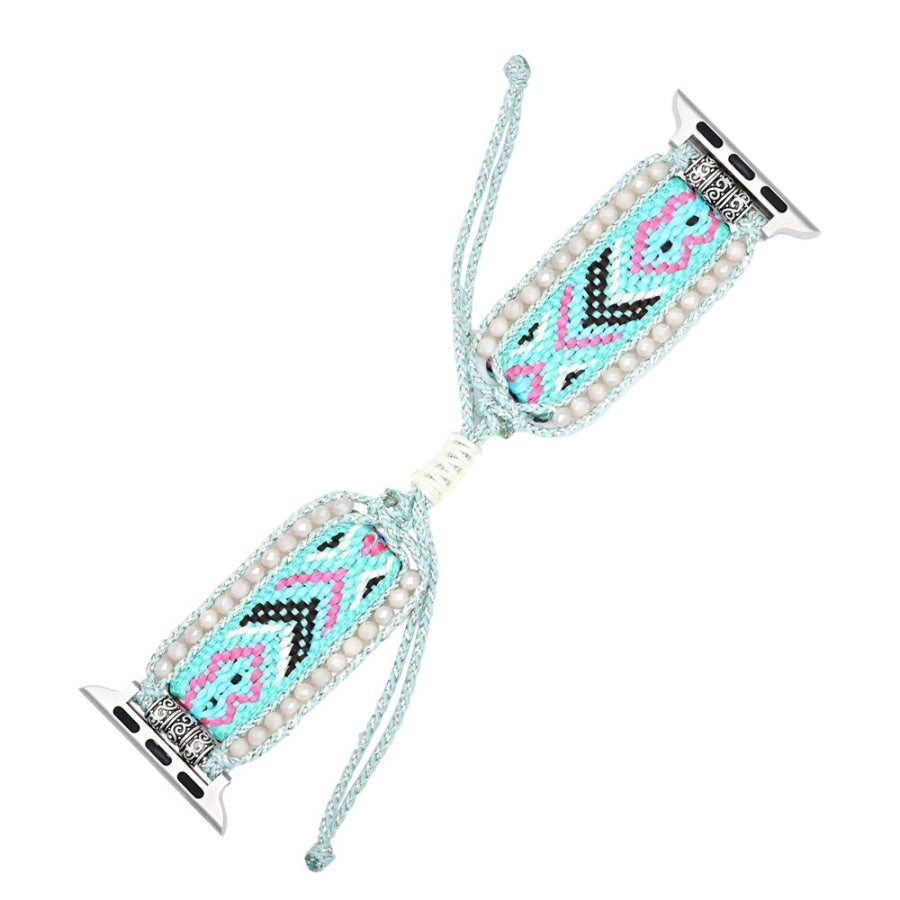 Turquoise Braided Nylon Boho Apple Watch Band