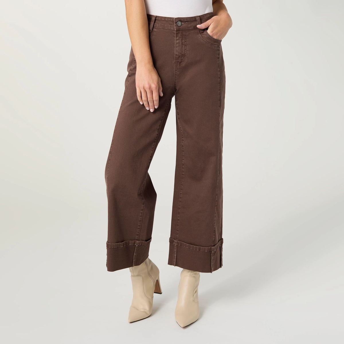 Wide Ankle Pant with Front Seam