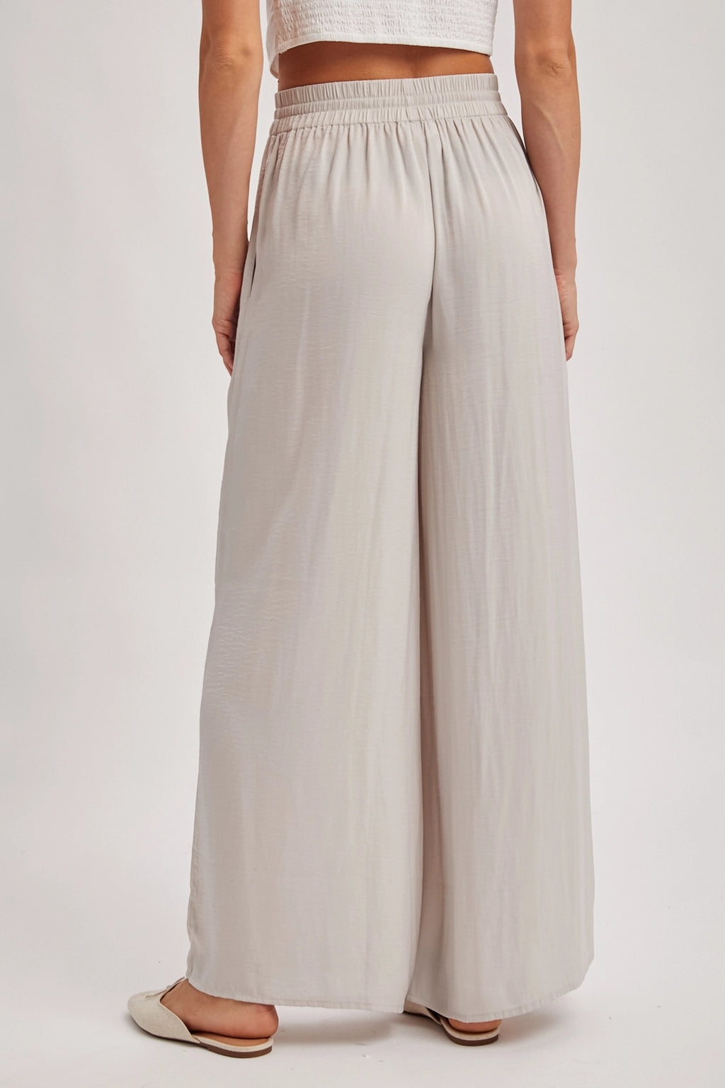 Silky Palazzo Pants – Dove
