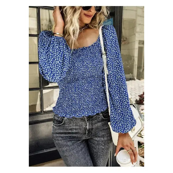 Smocked Floral Top