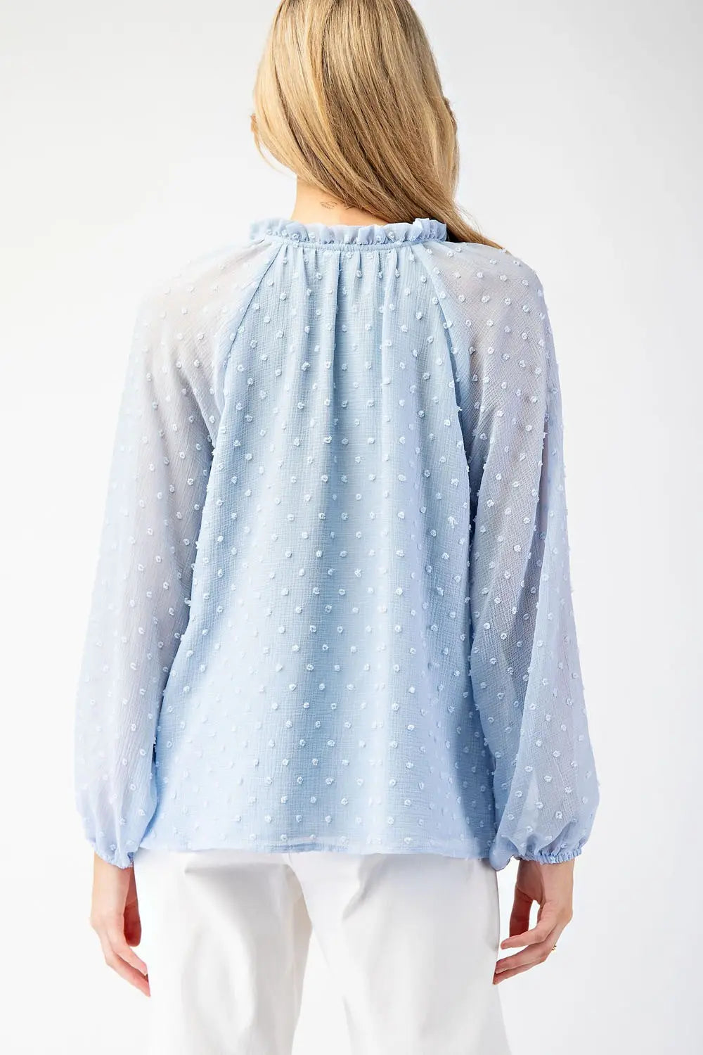 Powder Blue Polka Dot Blouse