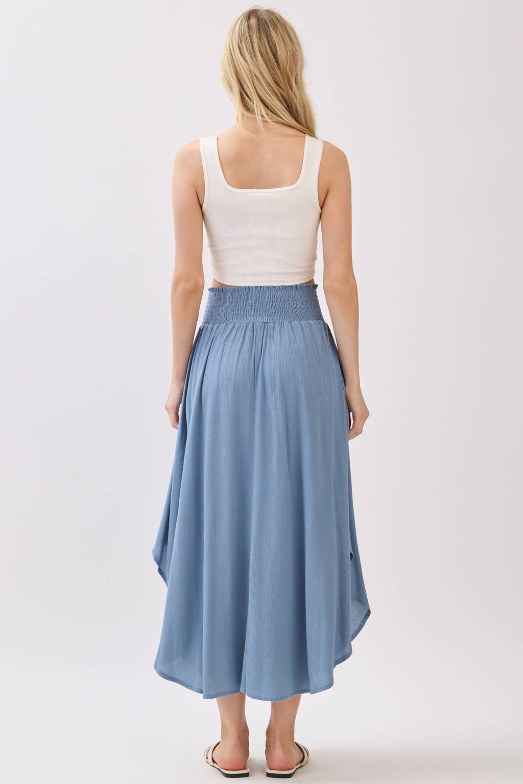 Light Shadow Blue Maxi Skirt