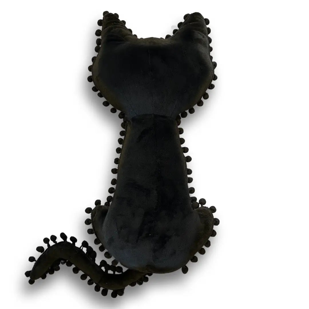 Black Cat Pom-Pom Plush Pillow