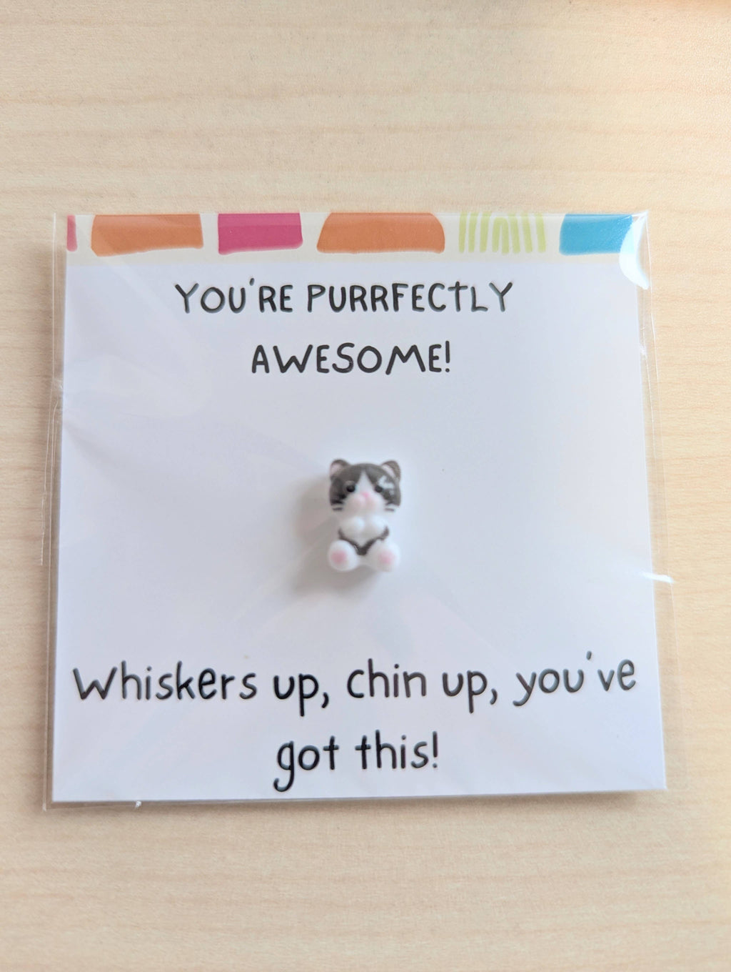 You've Got This Card with Cat Figurine & Custom Message