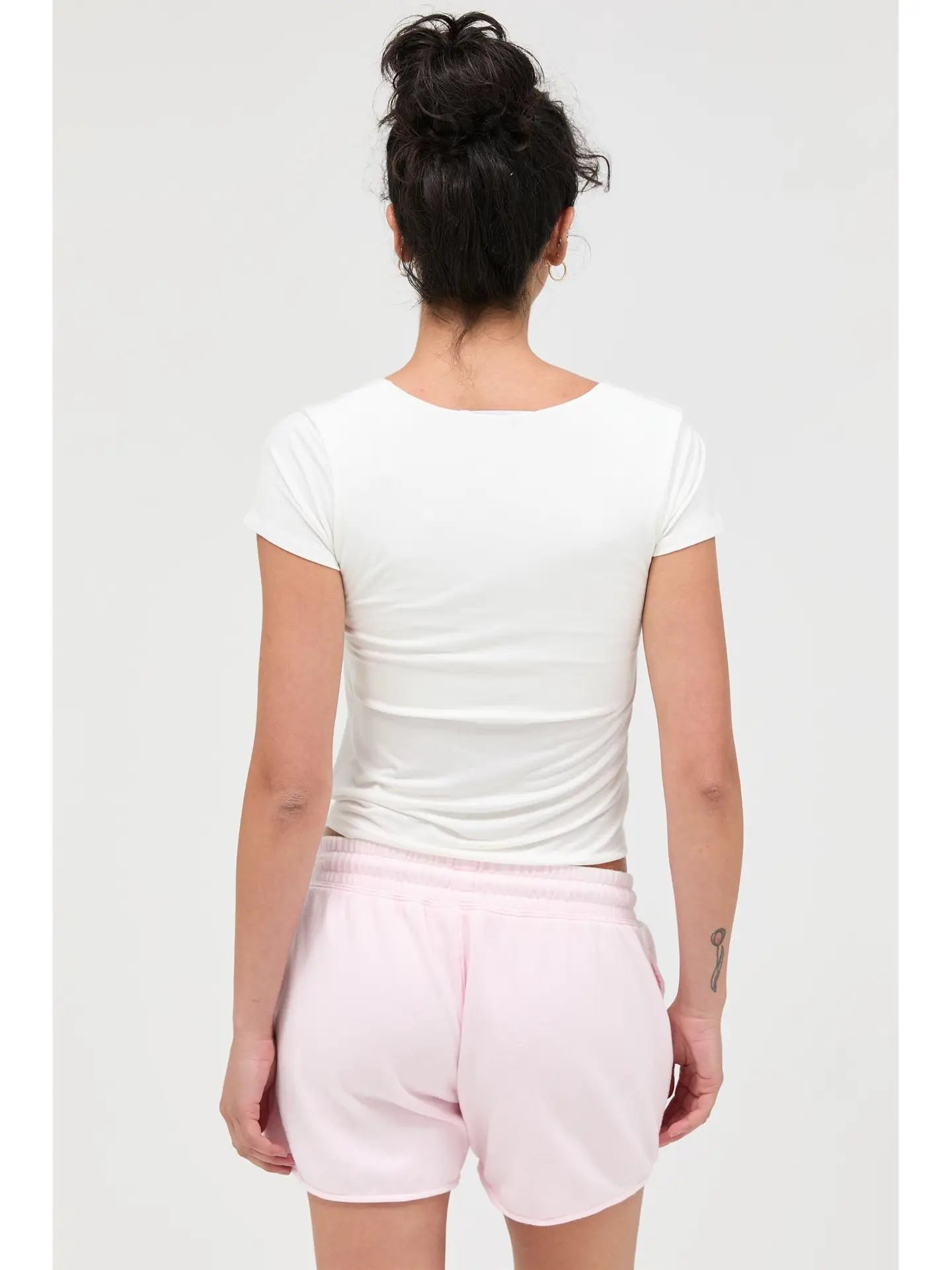 Square Neck Basic White Tee