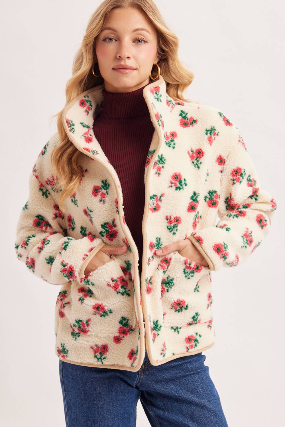Floral Sherpa Jacket