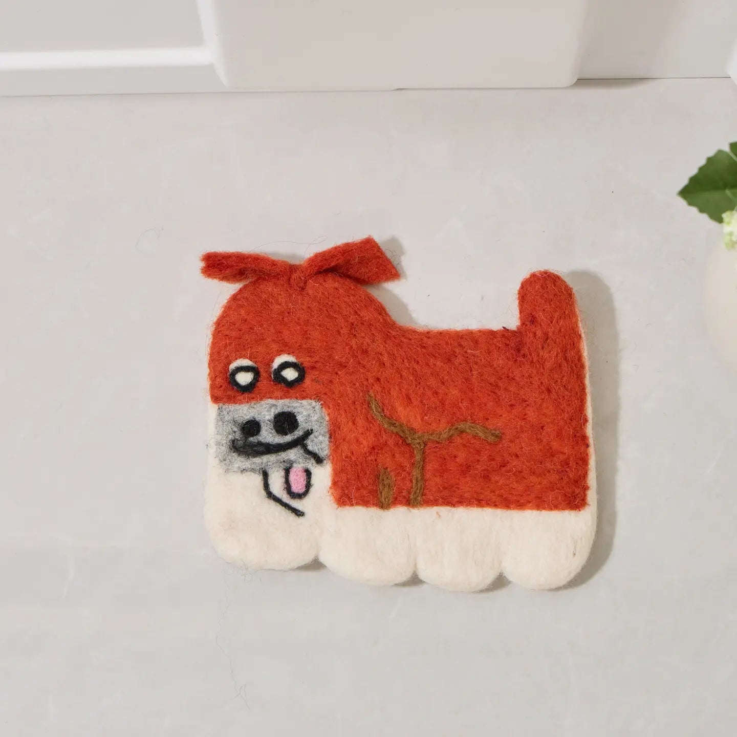 Nepal Handmade Dog Felt Coffee Cup Mug Table Mat Coasters-Chow Chow