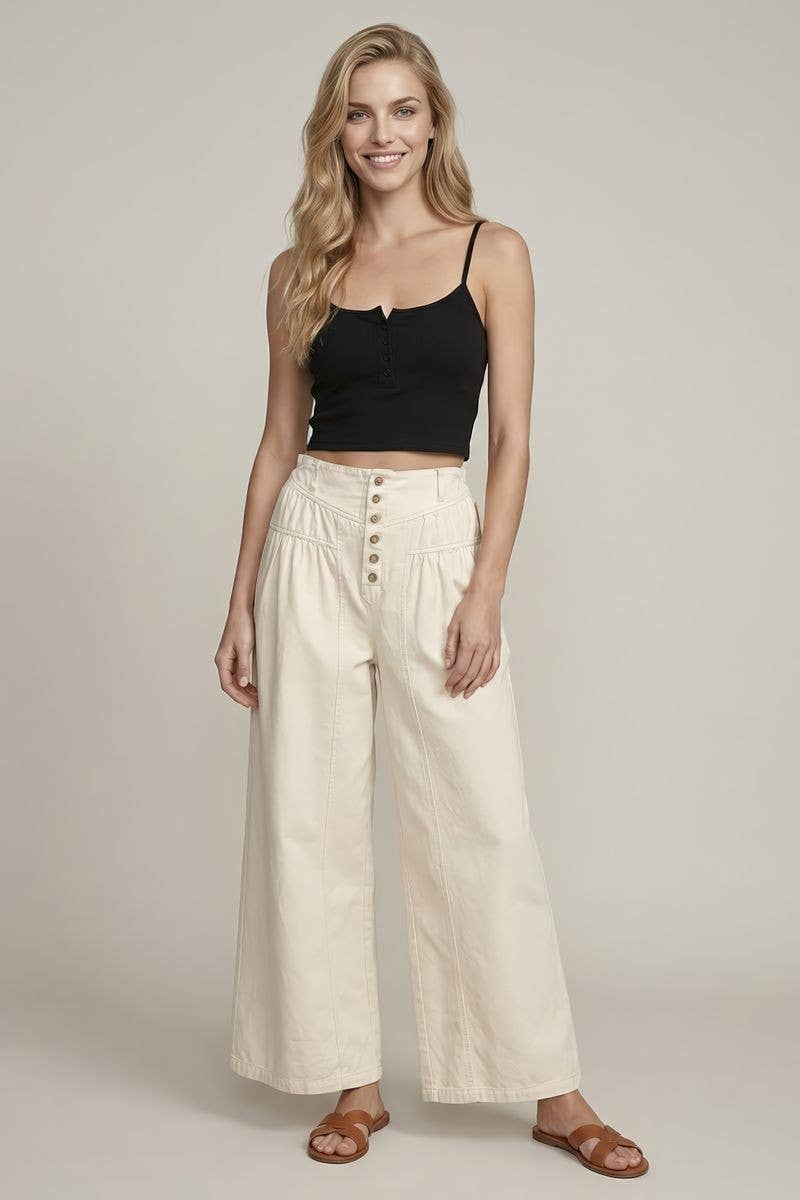 Cotton Twill Wide leg Pant