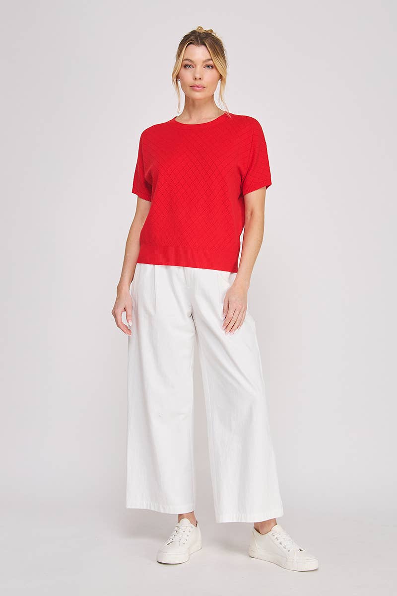Short Sleeve Dolman Pointelle