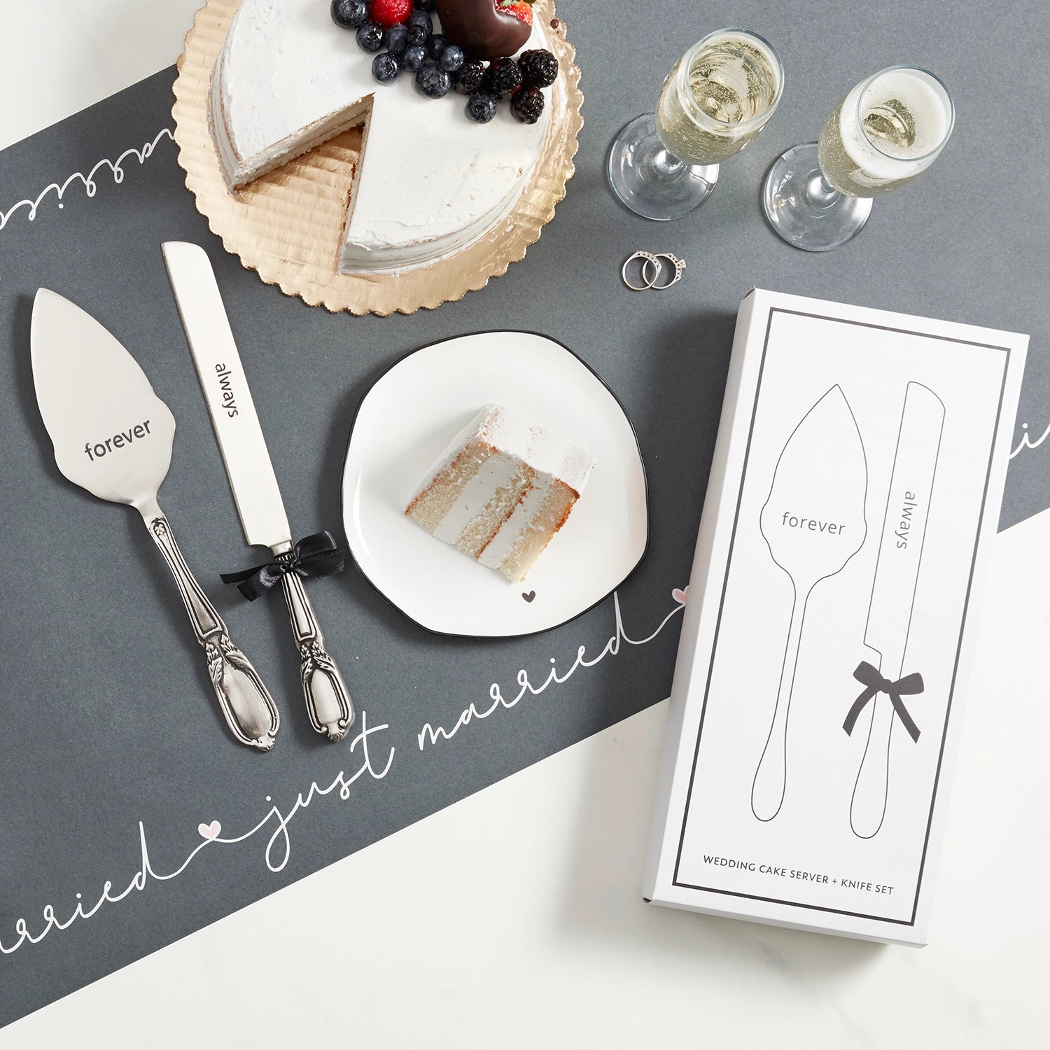 Wedding Cake Server & Knife Set – Stainless Steel 12" Serving Set