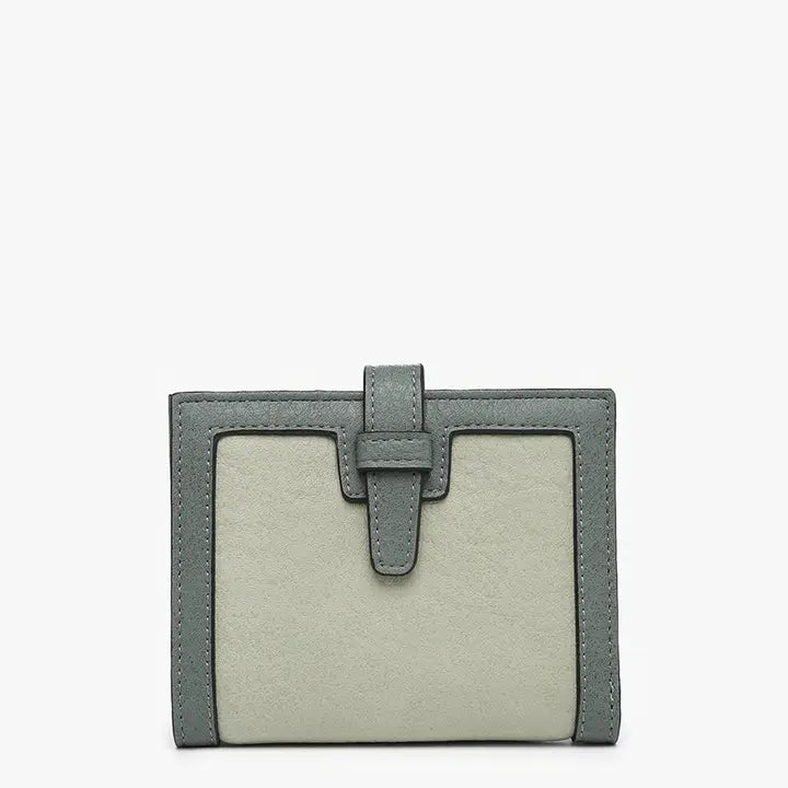 Sage/Dark Teal Bessie Canvas Wallet