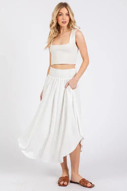 Midi Skirt With Lining
