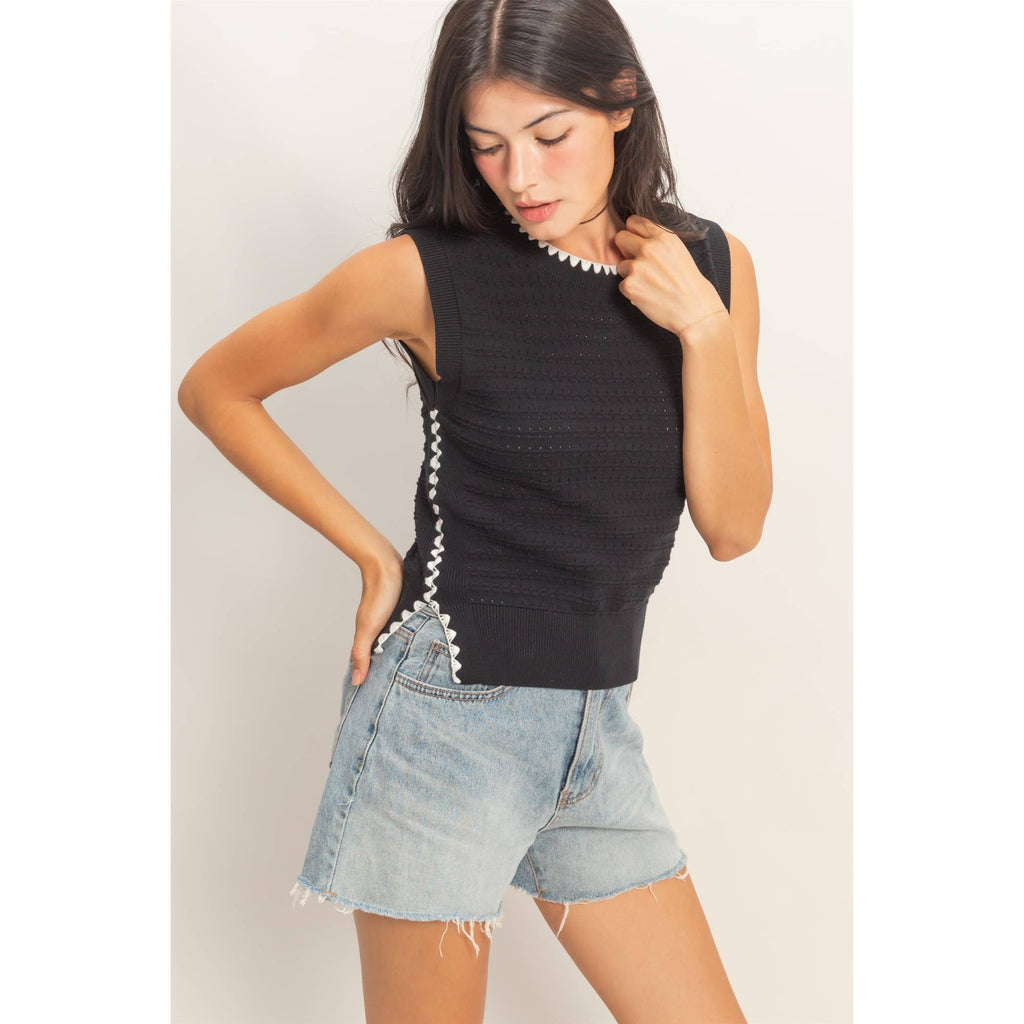 Eyelet Sleeveless Top