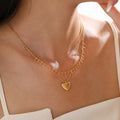 18K Stainless Steel Tarnish Free Heart Necklace