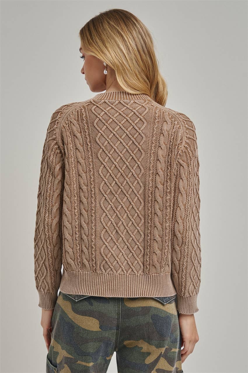 Mineral Washed Cable Knit