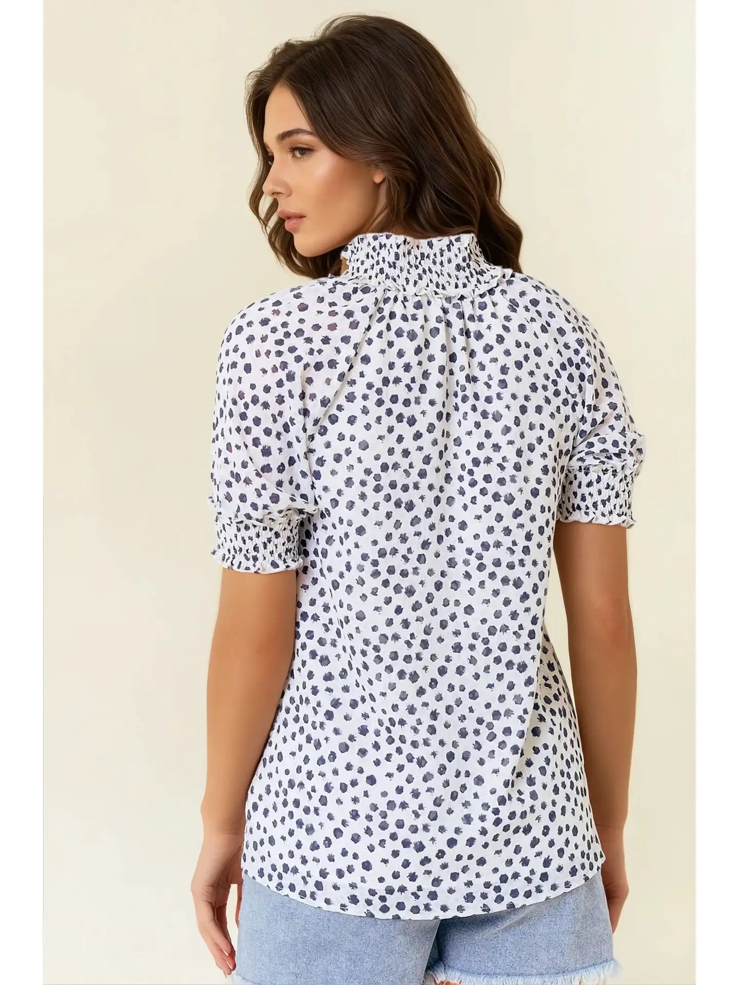 Jacquard Dot Print Blouse