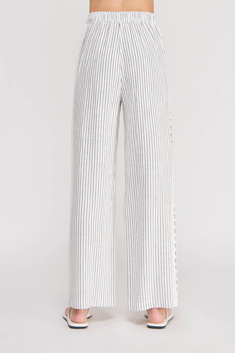 Soft Linen Elastic Tie Waist Pant