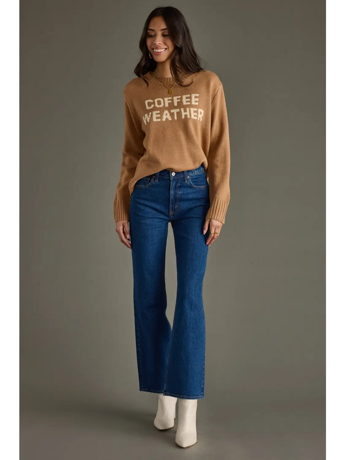 Coffee Weather Sweater- light Brown