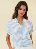 Blue/White Stripe Button-Down
