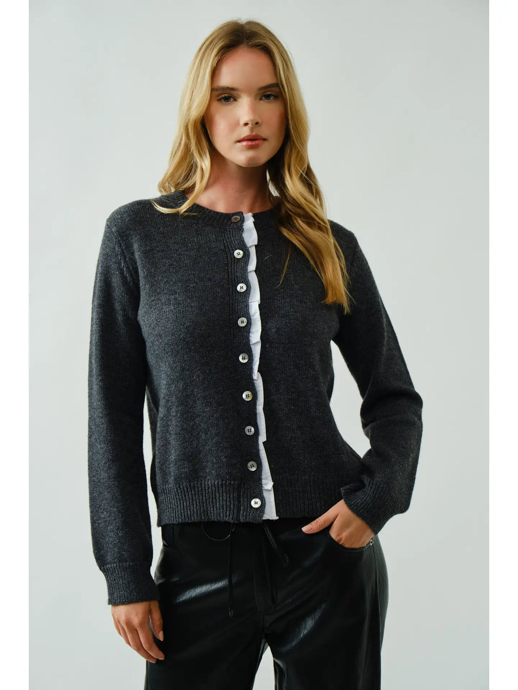 Woven Lace Buttondown Cardigan