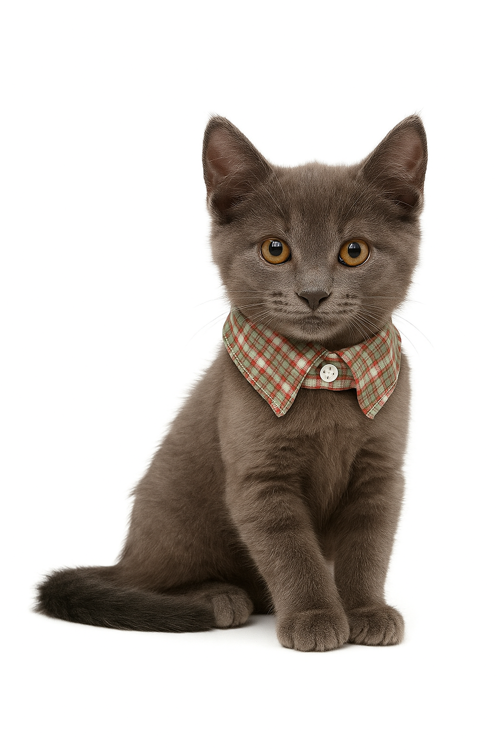 Plaid Cat Collar with Bell