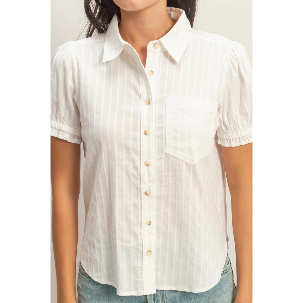 Button up Puff Sleeve