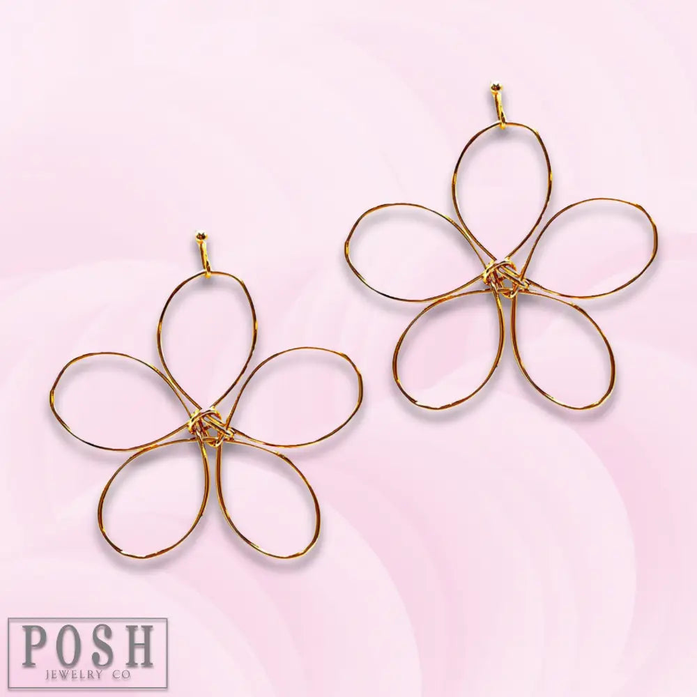 Wire Wrapped Flower Earring