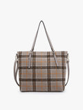 Neutral Plaid Ingrid Tote