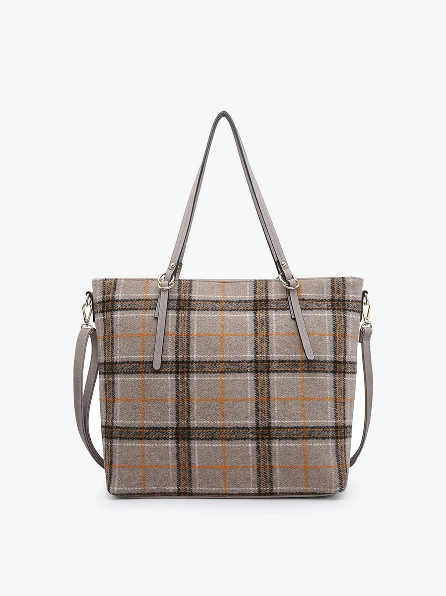 Neutral Plaid Ingrid Tote