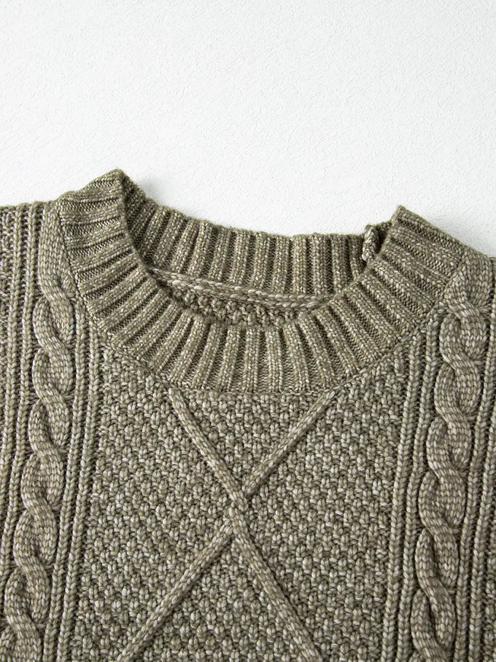 Mist Green-Drop Shoulder Sweater Dress