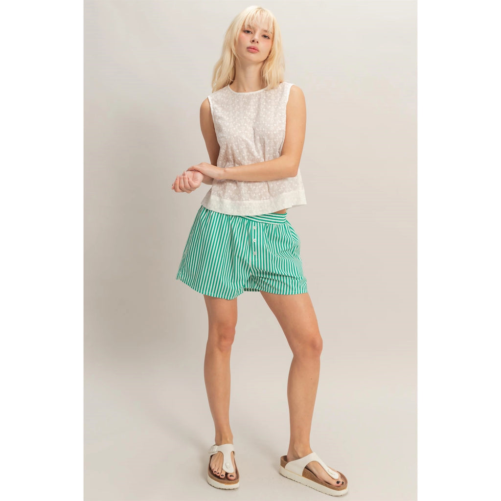 Cotton Eyelet Button Back