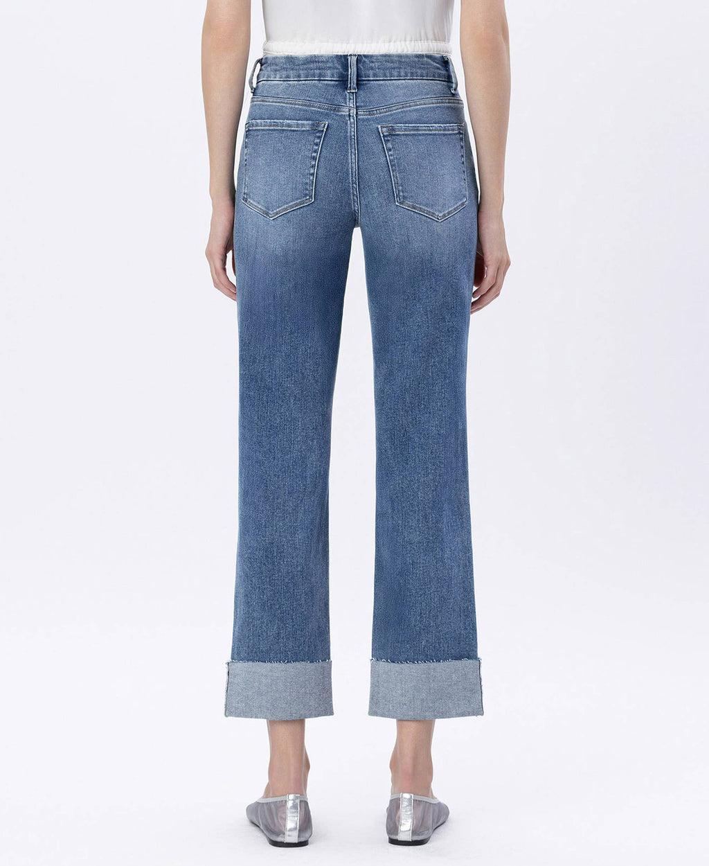 High Rise Cuffed Straight Leg