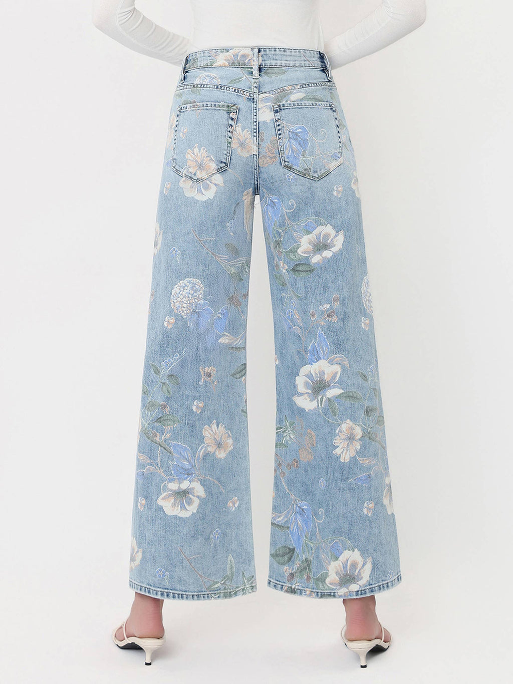 HIGH RISE FLORAL JEANS