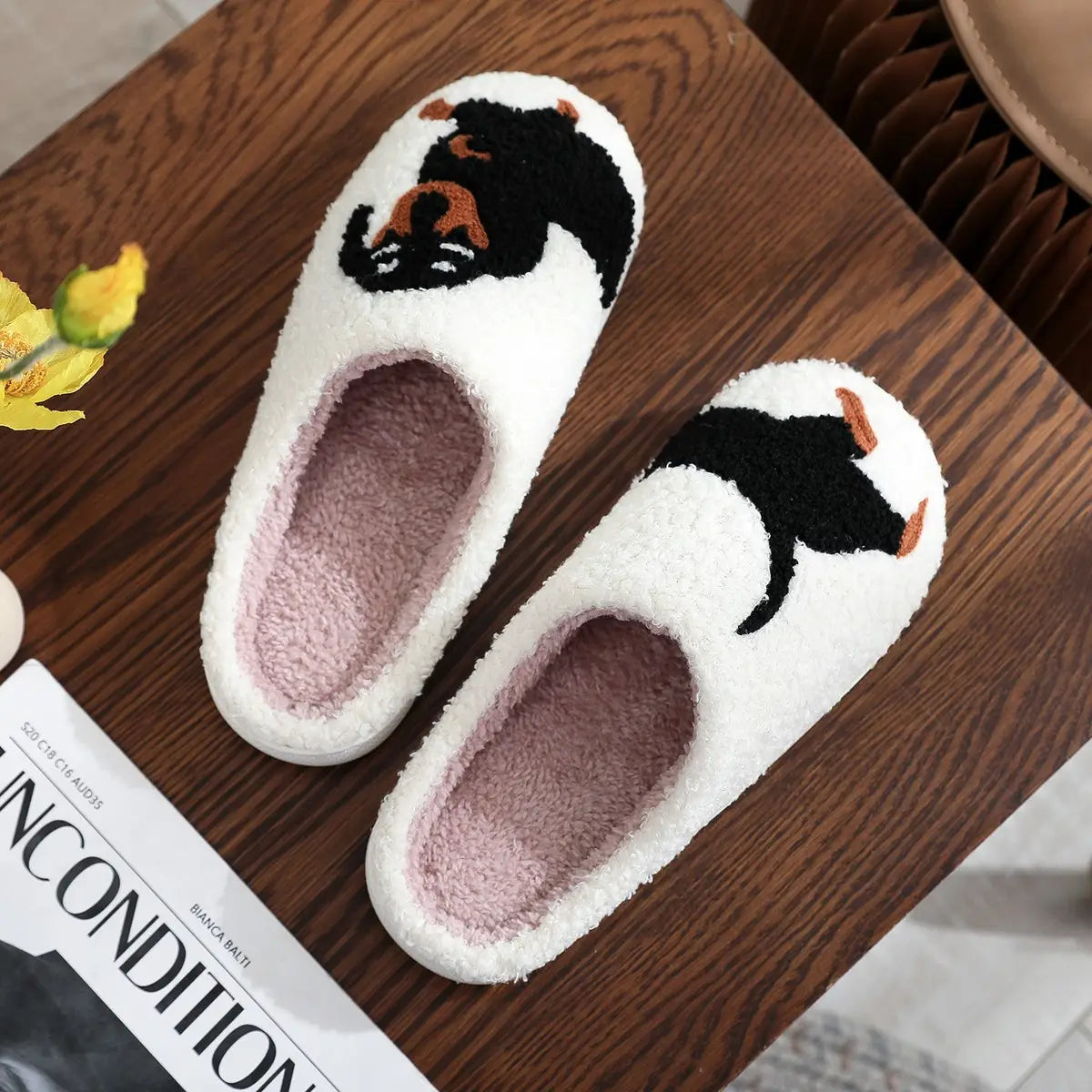 Embroidered Dachshund Slipper