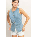 Button-Front Denim Vest